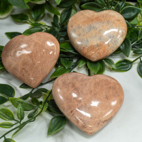 Peach Moonstone Medium Heart