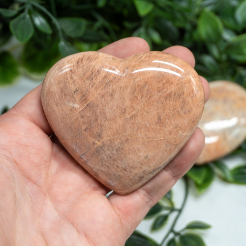 Peach Moonstone Medium Heart