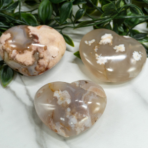 Flower Agate Medium Heart