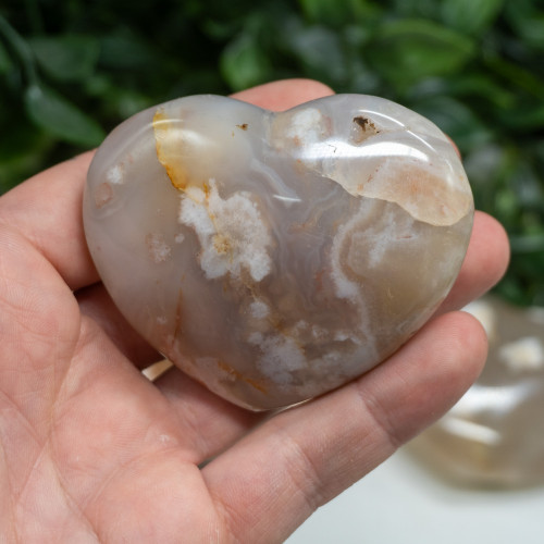 Flower Agate Medium Heart