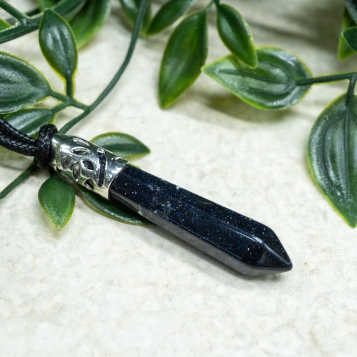 Blue Goldstone Silver Pendant Random