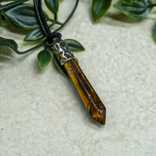 Tiger Eye Silver Pendant Random