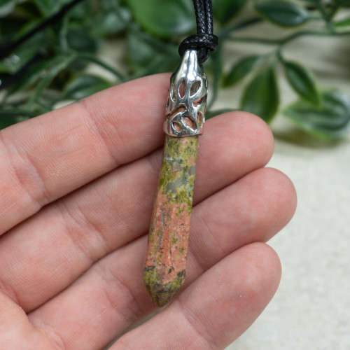 Unakite Silver Pendant Random