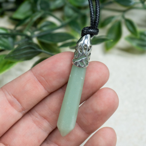 Green Aventurine Silver Pendant Random