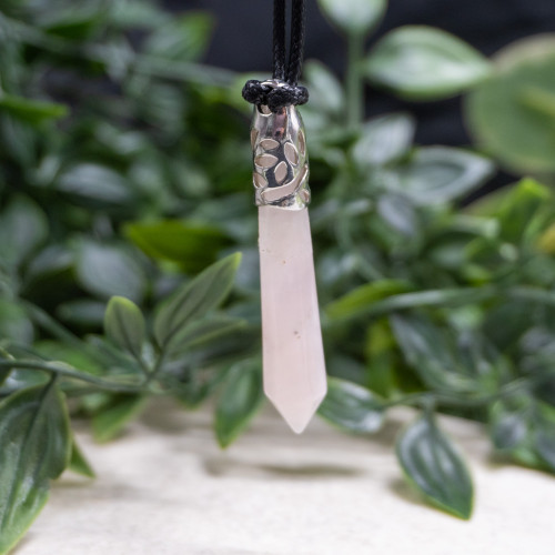 Rose Quartz Silver Pendant Random