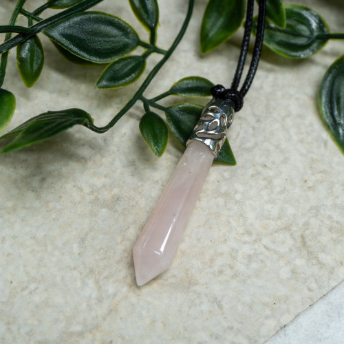 Rose Quartz Silver Pendant Random