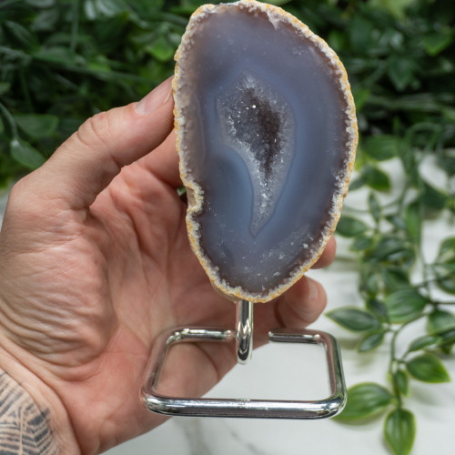 Medium Mounted Druzy Banded Agate Random