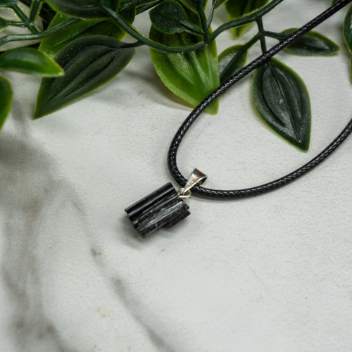 Mini Raw Black Tourmaline Necklace Random