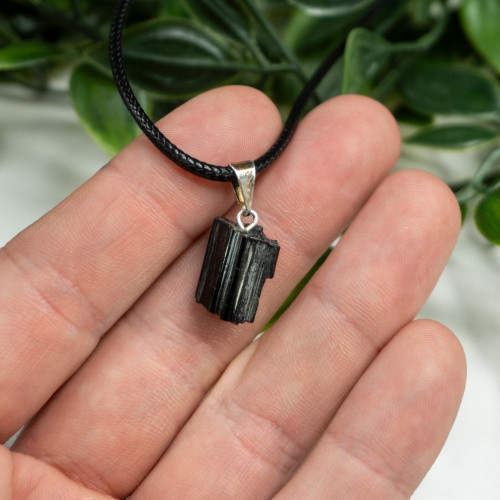 Mini Raw Black Tourmaline Necklace Random