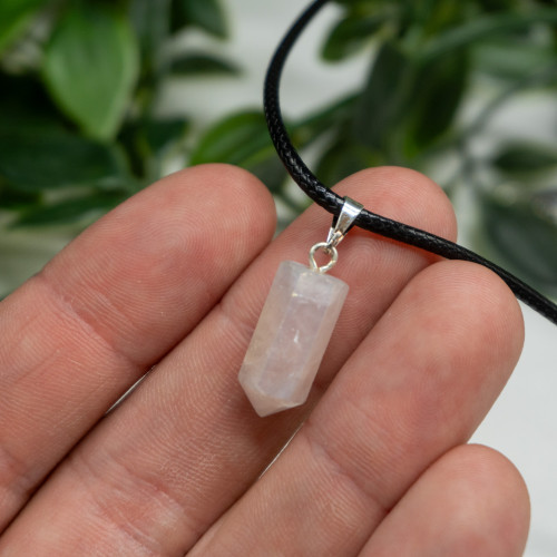 Mini Aura Rose Quartz Point Necklace Random