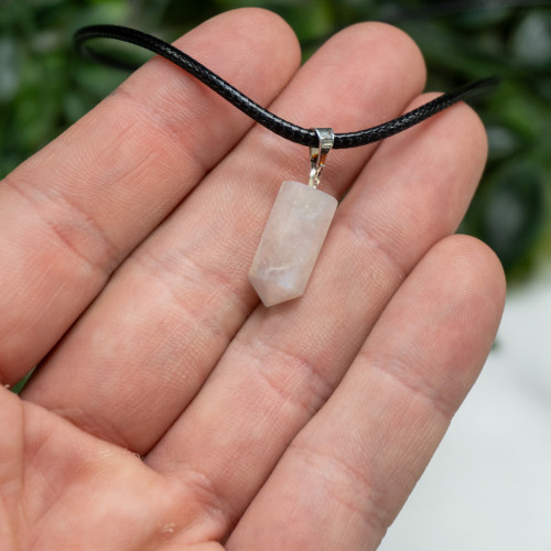 Mini Aura Rose Quartz Point Necklace Random