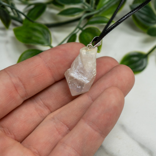 Small Raw Aura Quartz Point Necklace Random