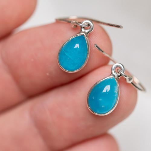 Blue Smithsonite Dangling Earrings #1