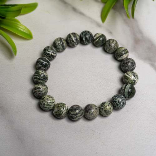 Zebra Serpentine (Green Tiger Eye) 9mm Bracelet