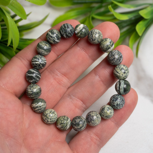 Zebra Serpentine (Green Tiger Eye) 9mm Bracelet