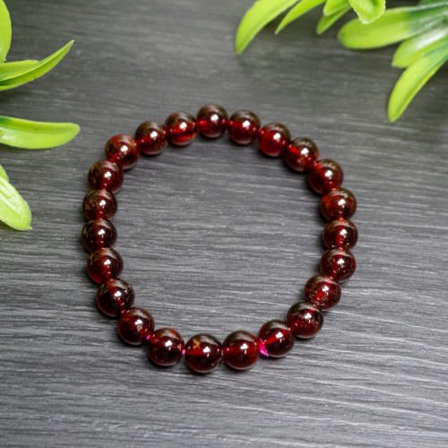 Hessonite Garnet 8mm Bracelet