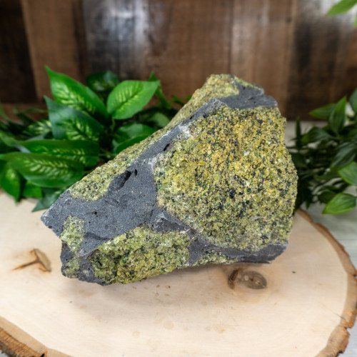 Large Raw Peridot in Bassalt #1