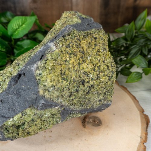 Large Raw Peridot in Bassalt #1