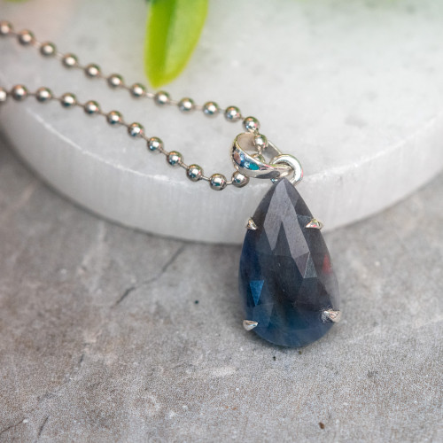 Facetted Blue Sapphire Pendant #1