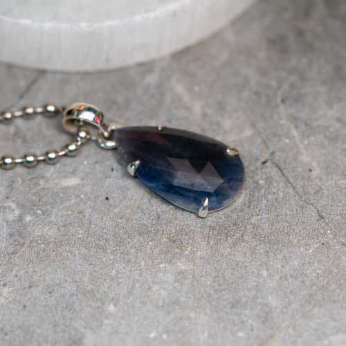Facetted Blue Sapphire Pendant #1