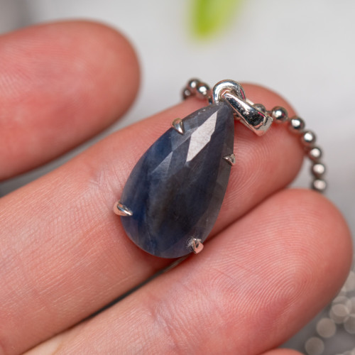 Facetted Blue Sapphire Pendant #1