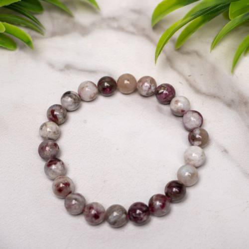 Pink Tourmaline in Quartz 8mm Bracelet