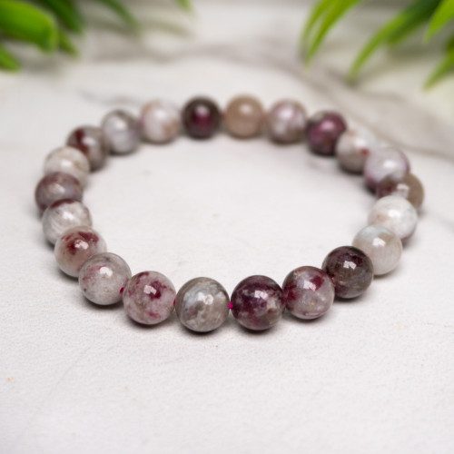 Pink Tourmaline in Quartz 8mm Bracelet