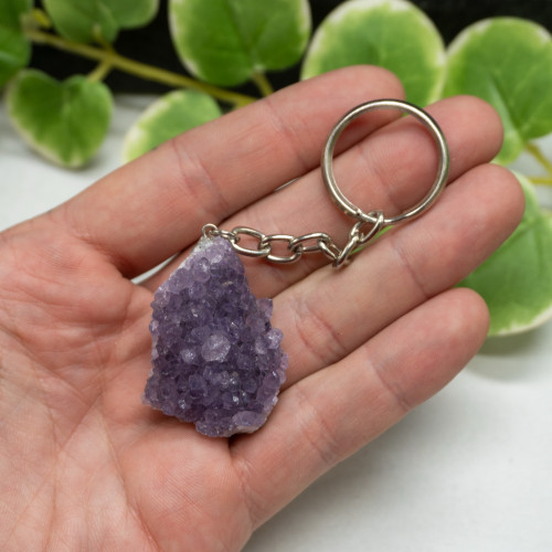 Amethyst Cluster Keychain