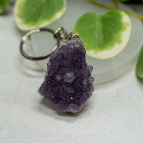 Amethyst Cluster Keychain