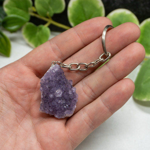 Amethyst Cluster Keychain