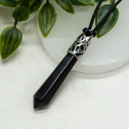 Obsidian Silver Pendant Necklace