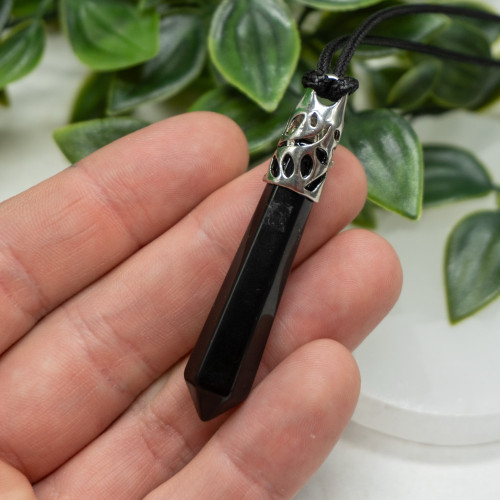 Obsidian Silver Pendant Necklace