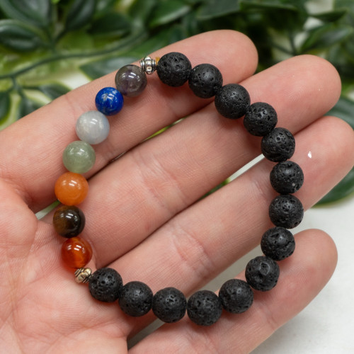 Chakra & Lava Rock Bracelet 8mm