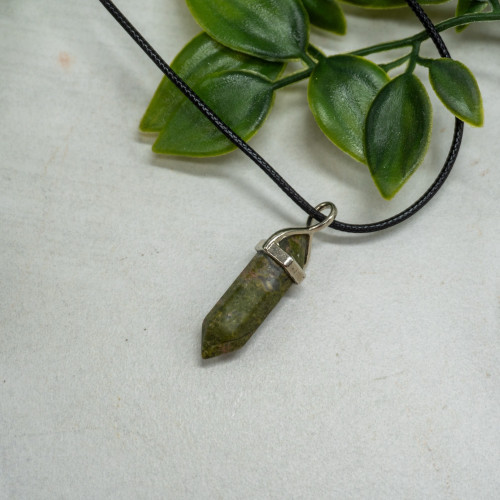 Unakite Mini Double Terminated Necklace