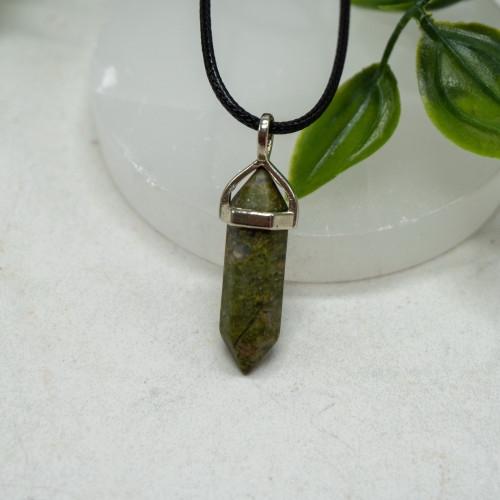 Unakite Mini Double Terminated Necklace