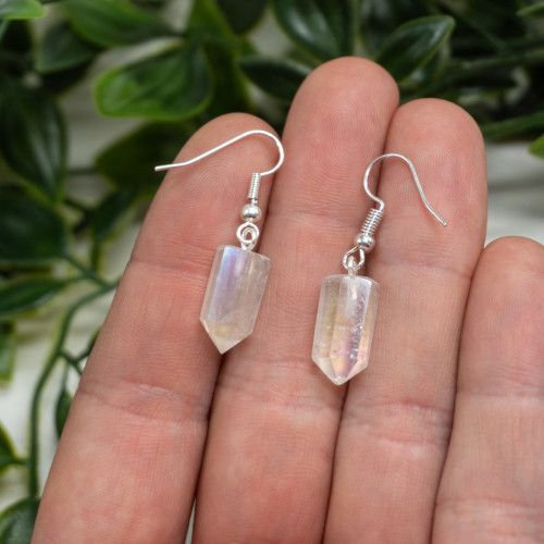 Angel Aura Quartz Point Earrings