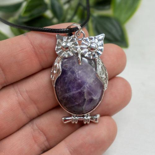 Amethyst Owl Necklace