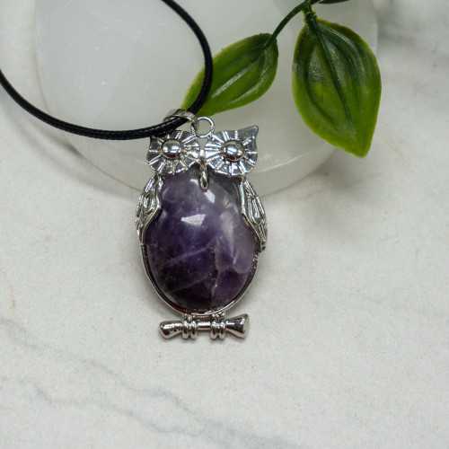 Amethyst Owl Necklace