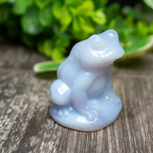 Blue Chalcedony Frog Medium