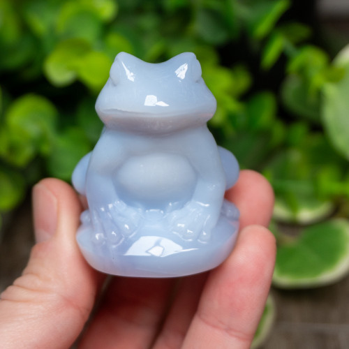 Blue Chalcedony Frog Medium