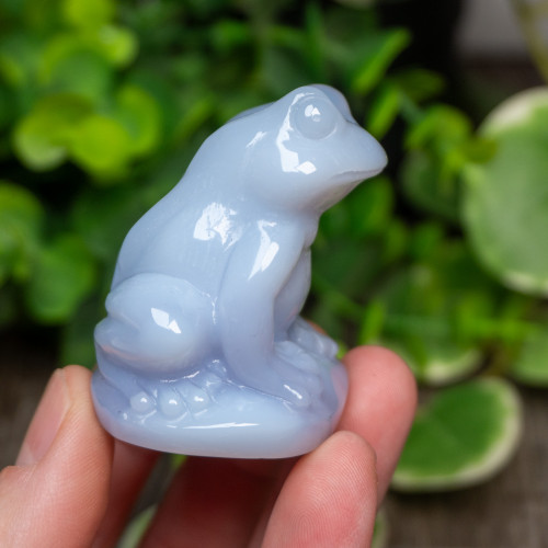 Blue Chalcedony Frog Medium