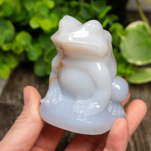 Blue Chalcedony Frog Large