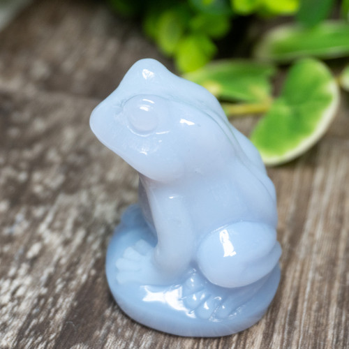 Blue Chalcedony Frog Medium