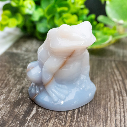 Blue Chalcedony Frog Large