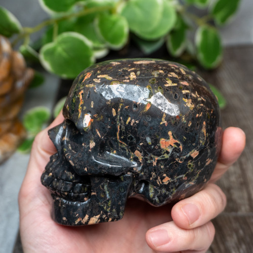 Black Rhyolite Large Skull