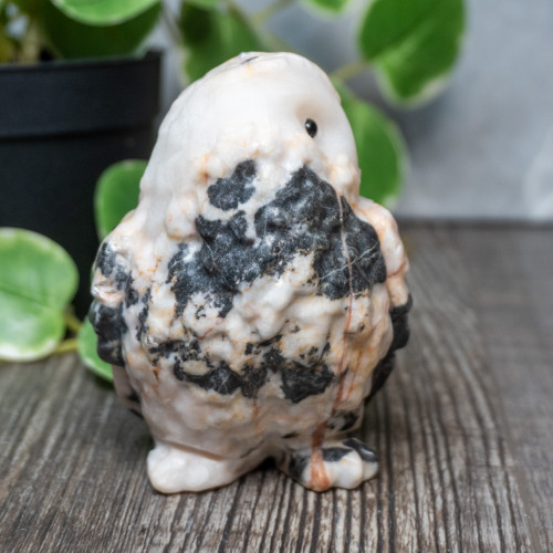 Pink Zebra Jasper Large Owl