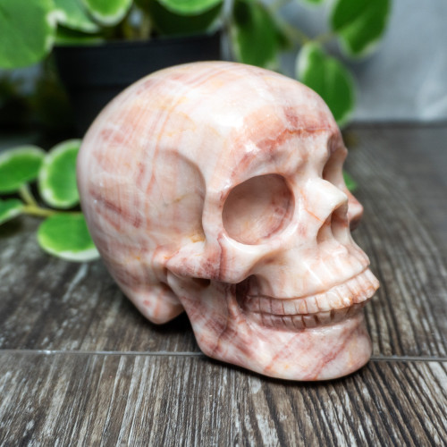 Peach Calcite Large Skull