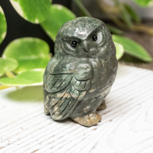 Nine Dragon Jade Owl Medium Owl