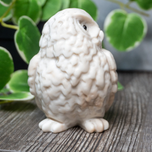 White Jade Large Owl