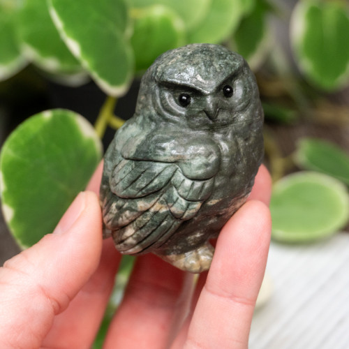 Nine Dragon Jade Owl Medium Owl